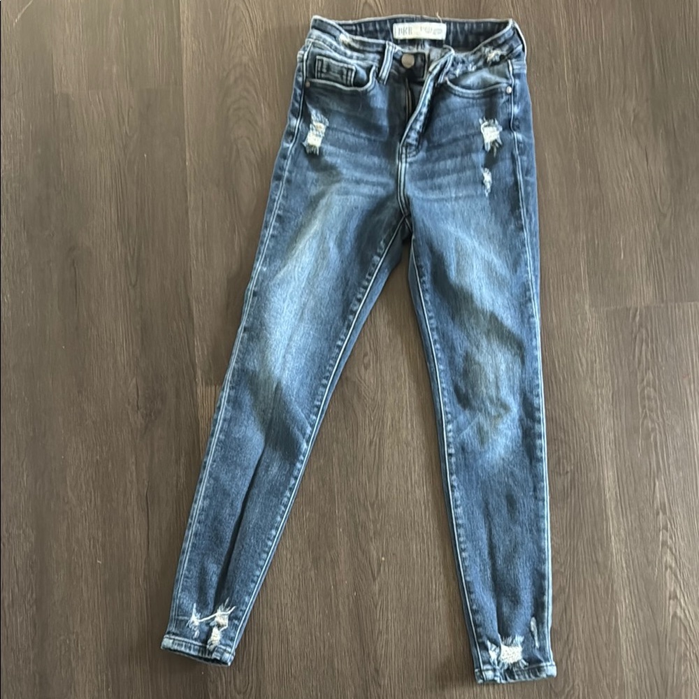 BKE Blue Skinny Jeans Distressed